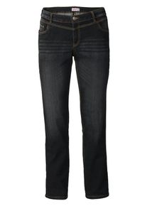 sheego Denim, Damen Denim Stretch-Jeans mit geradem Schnitt, Schwarz