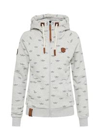 Naketano, Damen Sweatjacke 'Because I got High', Graumeliert / Schwarz