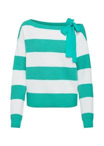 V&eacute;ro Moda VERO MODA, Damen Pullover 'VMSPRING SIBBO LS BOW BLOUSE', Gr&uuml;n / Wei&szlig;