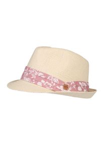 Chillouts, Damen Trilby Strohhut 'Minneapolis', Beige / Rot