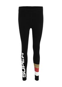 Superdry, Damen Sportleggings 'STREETWEAR', Schwarz / Weiß