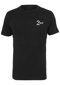 Mister Tee, Herren T-Shirt 'Tupac Makaveli', Schwarz / Wei&szlig;