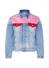 Calvin Klein Jeans, Damen Jacke 'FOUNDATION TRUCKER', Blue Denim / Dunkelpink / Dunkelrot
