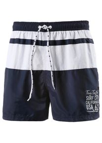 Tom Tailor, Herren Badeshorts, Nachtblau / Weiß