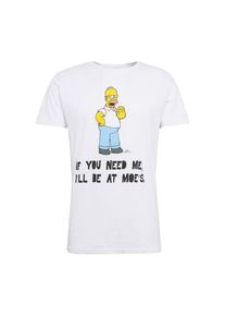 Merchcode, Herren Shirt 'Simpsons Moes', Hellblau / Gelb / Schwarz / Weiß