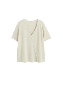 Violeta by Mango, Damen T-shirt 'Rugos', Hellgelb