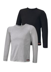 H.I.S. H.I.S, Herren Langarmshirt (2 Stck.), Grau / Schwarz