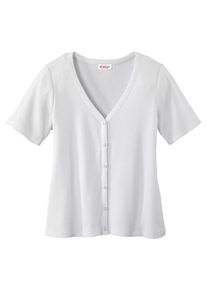 sheego Casual, Damen Zauberhafte Shirtjacke, Wei&szlig;