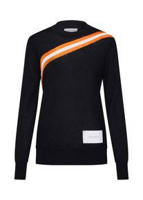 Calvin Klein, Damen Pullover 'YOKE STRIPE', Schwarz