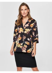 Selected Femme, Damen Hemd, Dunkelgelb / Schwarz