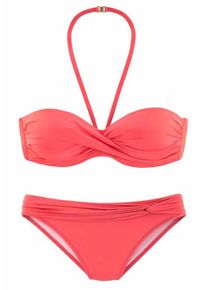 Lascana, Damen Bügel-Bandeau-Tankini mit 5 Tragevarianten, Koralle