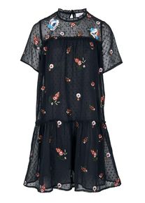 Heine, Damen Spitzenkleid, Grün / Dunkelorange / Schwarz