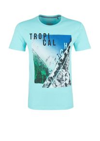 s.Oliver RED LABEL, Herren T-Shirt, Blau / Aqua / Gr&uuml;n / Wei&szlig;