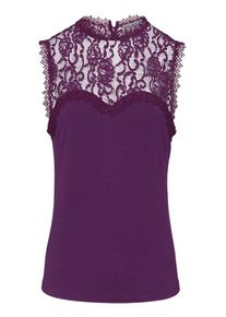 Heine, Damen Spitzentop, Dunkellila