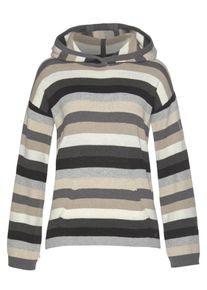 AJC, Damen Strickpullover, Beigemeliert / Grau / Schwarz