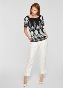 s.Oliver BLACK LABEL, Damen Bluse, Schwarz / Wei&szlig;