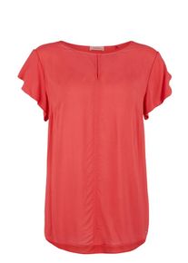 TRIANGLE, Damen Luftige Bluse mit Volantärmeln, Hellrot