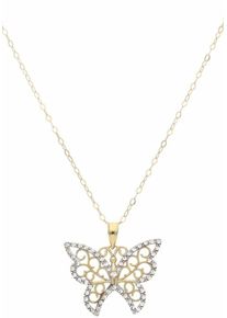 Firetti, Damen Kette mit Anhänger, Gold / Weiß