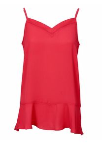 Heine, Damen Spaghettitop mit Materialmix, Hellrot