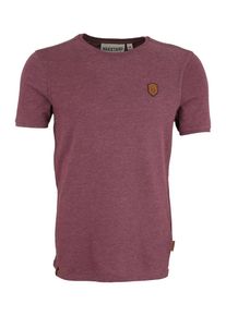 Naketano, Herren T-Shirt in Melange-Design, Himbeer