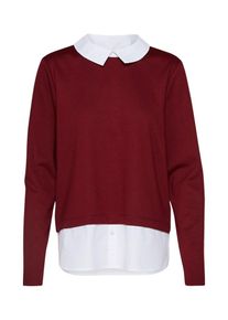 Only, Damen Pullover 'CALLY', Burgunder / Wei&szlig;