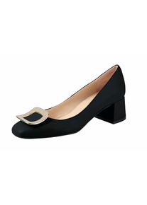 Heine, Damen Pumps mit Metall-Elet, Schwarz