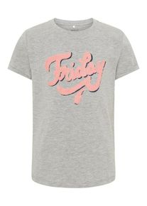 name it, M&auml;dchen T-Shirt, Graumeliert / Rosa