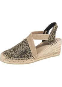 Toni Pons, Damen Keilsandaletten 'Triton', Hellbeige / Schwarz / Naturwei&szlig;