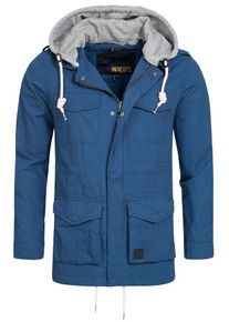 INDICODE JEANS, Herren Blouson 'Port', Blue Denim / Graumeliert