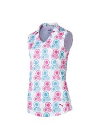 Puma, Damen Polo, Hellblau / Pink / Weiß