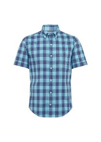 IZOD, Herren Hemd 'DOCKSIDE CHAMBRAY PLAID SS SHIRT', Blau