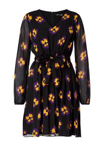 Hallhuber, Damen Kleid, Gold / Dunkellila / Schwarz / Weiß