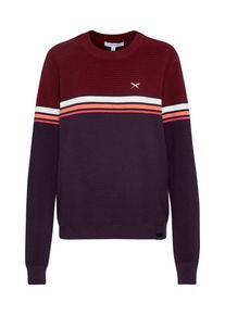 Iriedaily, Damen Pullover 'Fanny', Aubergine / Dunkelrot / Weiß