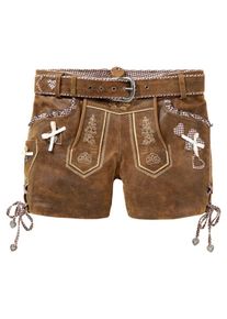 Marjo, Damen Trachtenlederhose aus edlem Ziegenleder, Braun