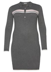 Tom Tailor, Damen Polo Team Strickkleid, Graumeliert