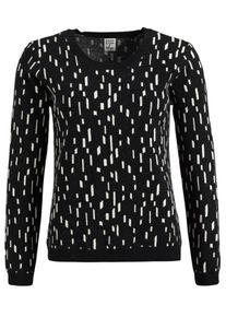 Khujo, Damen Pullover 'OLARA', Schwarz / Wei&szlig;
