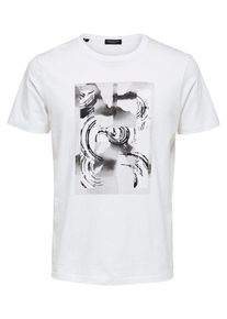 Selected Homme, Herren T-Shirt, Schwarz / Wei&szlig;