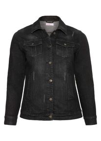 sheego Denim, Damen Jeansjacke, Black Denim