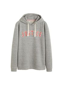 Mango Man, Herren Sweatshirt 'Justice', Graumeliert / Rot / Weiß