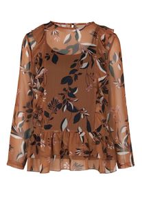 Heine, Damen Druckbluse, Karamell / Schwarz / Naturweiß
