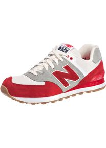New Balance, Herren Sneaker, Beige / Feuerrot