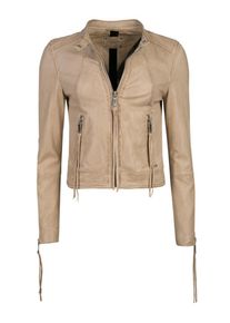 Maze, Damen Lederjacke mit Lederstreifen 'Georgia', Beige