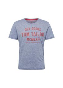 Tom Tailor, Herren T-Shirt, Blaumeliert / Rot