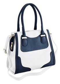 Heine, Damen Tasche, Marine / Weiß