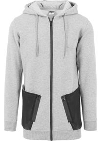 Urban Classics, Herren Hoody, Grau / Schwarz