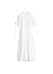 Mango, Damen Kleid 'Erika-A', Dunkelgrau / Weiß