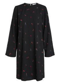 Pieces, Damen Gemustertes, langärmeliges Kleid, Mischfarben / Schwarz