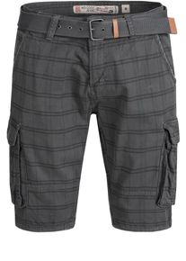 INDICODE JEANS, Herren Cargohosen 'Monroe Check', Dunkelgrau