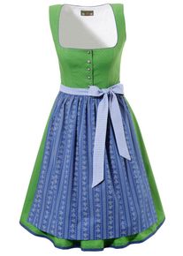 Love Nature, Damen Dirndl midi mit Metallknöpfen, Blau / Grün / Weiß