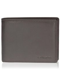 Samsonite, Herren Geldbörse Querformat 78019 mit Klappfach und Reißverschlussfach Leder 12,5 cm, Dunkelbraun